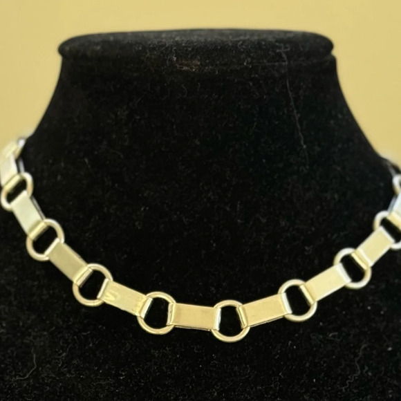 Rare sterling silver Versani necklace Avant Garde modernist chain - Picture 8 of 17